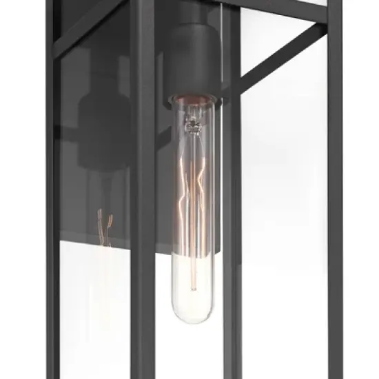 John Timberland San Lucas 18 3/4" High Modern Outdoor Wall Light Fixture Mount Porch House Exterior Weatherproof Sand Black Metal Clear Glass Shade image {8}