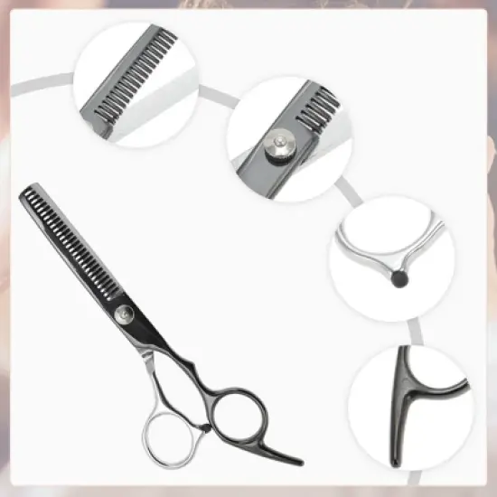 Unique Bargains Electroplating Tooth Shears Hair Cutting Scissors 1 Pc image {2}
