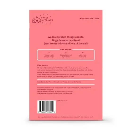 Bocce's Bakery Salmon and Sweet Potato Basic Wheat Free Dog Treats - 14oz image {1}