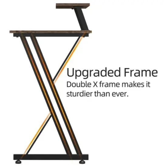 Somdot L Shaped Desk Corner Gaming and Computer Desk for Multiple Screens/Monitors, for Home, Office, College, and Dorm, Easy Assembly, Brown Wood image {4}