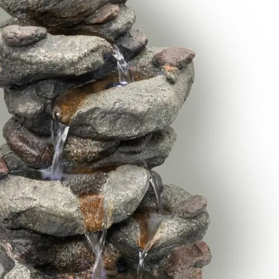 Rainforest Rock Fountain With LED Light - Alpine Corporation image {5}