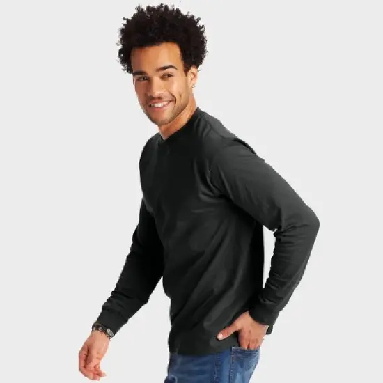 Hanes Beefy-T Unisex Long-Sleeve T-Shirt, Value 2-Pack image {3}