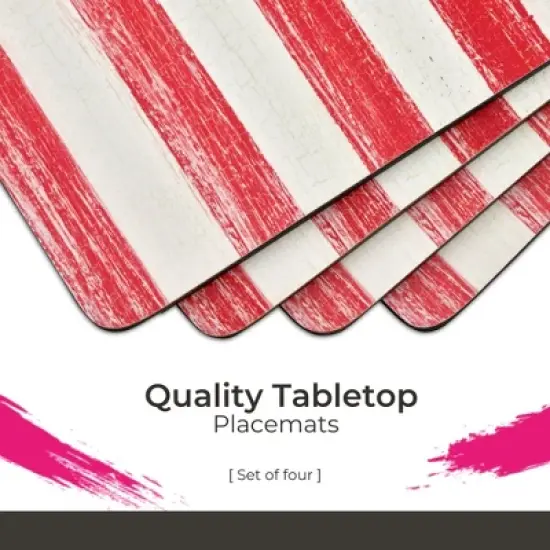Pimpernel American Flag Placemats - Set of 4 (15.7&rdquo; x 11.7&rdquo;), Cork, Patriotic Design, Easy to Clean, Ideal for Dining - Heat & Stain Resistant image {1}
