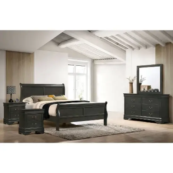5pc Sliver Sleigh Bedroom Set - HOMES: Inside + Out image {1}