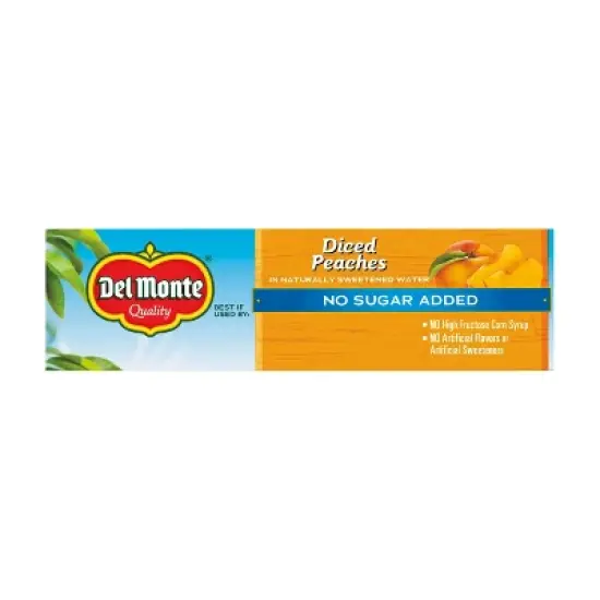 Del Monte No Sugar Added Diced Peaches Fruit Cups - 15oz/4ct image {2}