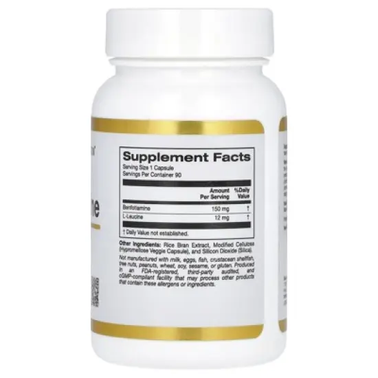 California Gold Nutrition Benfotiamine with L-Leucine, 150 mg, 90 Veggie Capsules image {1}
