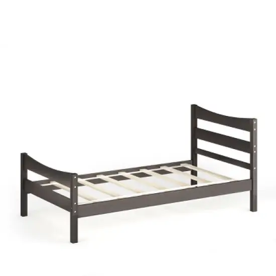 Costway Twin Size Platform Bed Frame Foundation w/Headboard &Wood Slat Support image {6}
