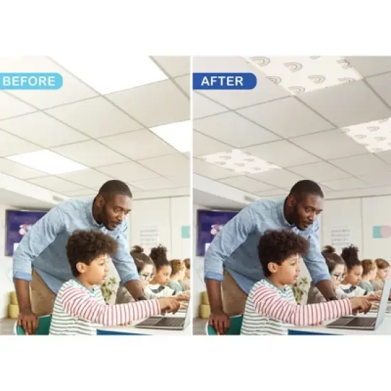 Teacher Created Resources&reg; Calming Covers Ceiling Light Filters, 2' x 4', Modern Rainbow, Pack of 4 image {4}
