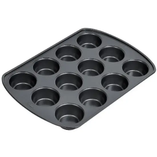 Wilton 15 in. W X 10.5 in. L Muffin Pan Gray image {1}