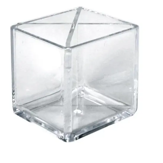 Azar Displays 4" Cube Pencil Holder with Divider image {2}