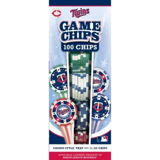 MasterPieces Casino Style 100 Piece Poker Chip Set - MLB Minnesota Twins image {1}