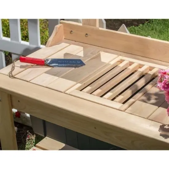 Lehman's Outdoor Gardening Potting Table Workstation, Cypress Wood image {3}