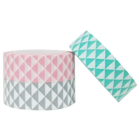 Wrapables Vector Triangles Japanese Washi Masking Tape (Set of 3) image {2}