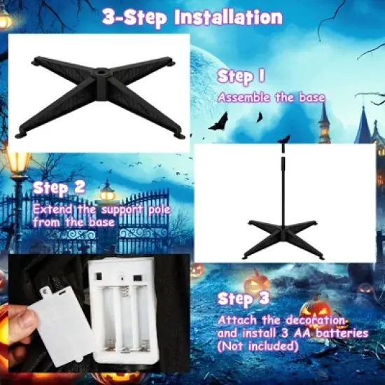 Costway Lighted and Animated Halloween Decoration 63&rdquo; Outdoor Animatronic Halloween Vampire w/ LED Vocally Triggered Sound & Motion Effect image {5}