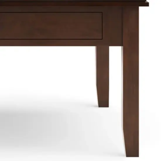 Stratford Square Coffee Table Russet Brown - Wyndenhall: Storage, 2 Drawers, Transitional Style, Pine & Plywood image {6}