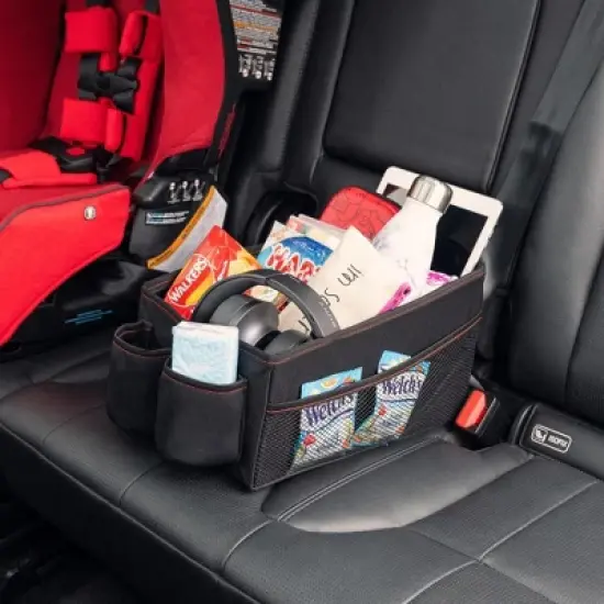 Diono Travel Pal Back Seat Car Organizer, 9 Compartments, Insulated Drinks Holder, Black image {1}