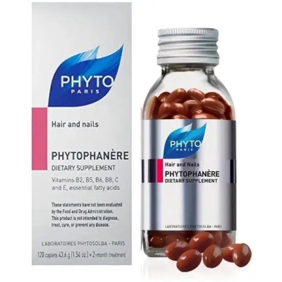 PHYTO Phytophanere 100% Natural Hair Loss Thinning Dietary Supplement (120 capsules count) 2-Month Supply Phanere Hair & Nails Vitamins image {8}