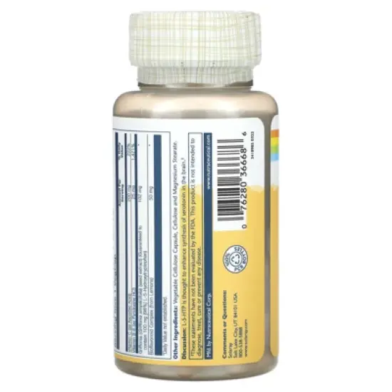 Solaray 5-HTP with Vitamin C & B-6, 100 mg, 60 Vegcaps image {2}