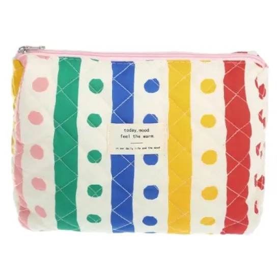 Unique Bargains Durable Medium Quilted Makeup Bag Assorted Color 1 Pc image {3}