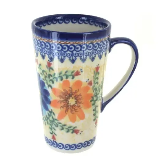 Blue Rose Polish Pottery 468 Vena Large Coffee Mug image {4}