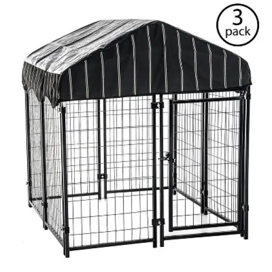 Lucky Dog 4' x 4' x 4.5' Covered Wire Dog Fence Kennel Pet Play Pen (3 Pack) image {2}