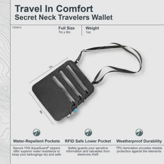 COCOON - Premium - Secret Neck Wallet Monsoon Silk&trade; RFID image {2}