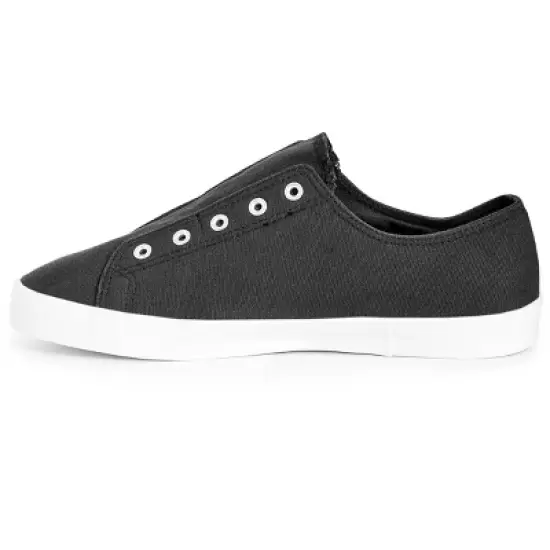 Women's WIDE FIT Laceless Trainer - black | EVANS image {3}