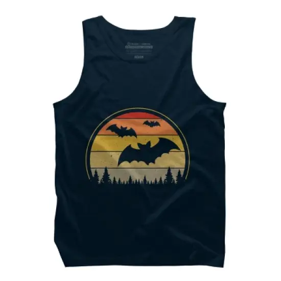 Men's Design By Humans Vintage Retro Vampire Bats Halloween Costume By Chos Tank Top image {8}