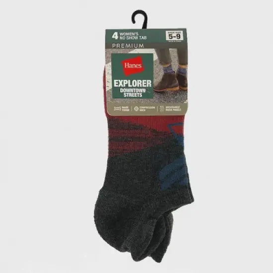 Hanes Explorer Downtown Streets 4pk No Show Socks - 5-9 image {1}