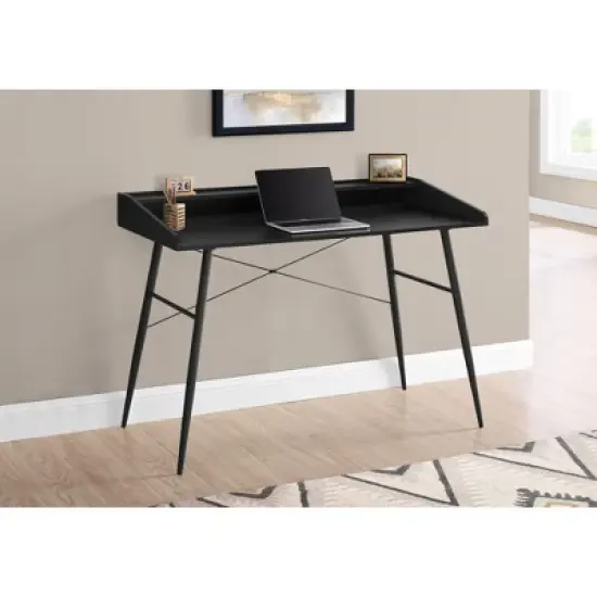 Sapphtopaz Home Office Desks 47.25" Contemporary Computer Desk with Open Storage Shelf and Metal Frame Gaming Desk Office Desk for Home Office image {6}