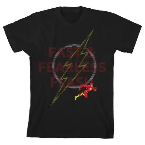 Flash Fast, Fearless, Flash Black T-shirt Toddler Boy to Youth Boy image {5}