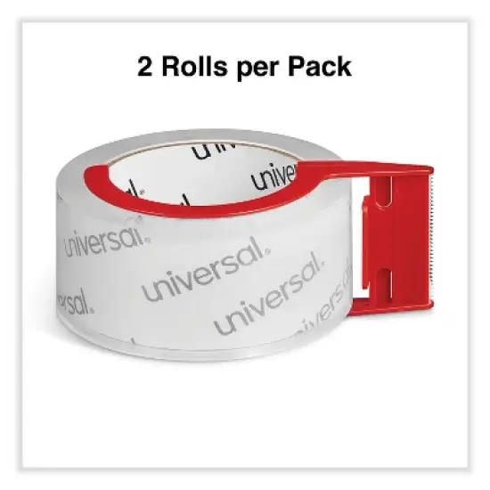 Universal Heavy-Duty Acrylic Box Sealing Tape with Dispenser - 1.88" x 54.6 yds - Clear - Case of 2 image {3}