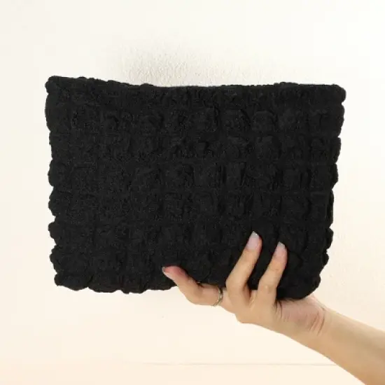 Unique Bargains Bubble Cloud Checkered Zipper Makeup Bag 1 Pc image {3}