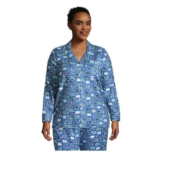 Lands' End Women's Long Sleeve Print Flannel Pajama Top image {8}