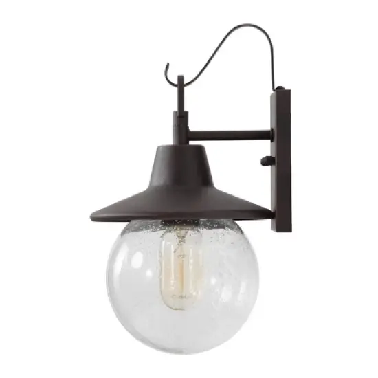 2pk 12.5" Metal/Glass Globe Outdoor Wall Lamps Rusty - LNC image {4}