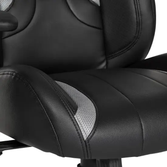 Commander Gaming Chair In Faux Leather Black/Gray - OSP Home Furnishings image {5}