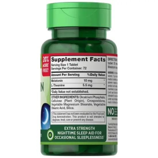 Nature's Truth Melatonin Dietary Supplement Vegan Tablets - 72ct image {1}