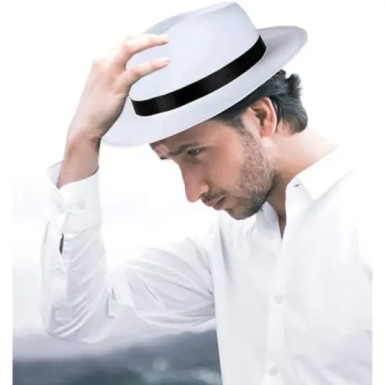 Blue Panda 3-Pack Gangster Hat 1920s Halloween Costume Party Hats, White 13.3 x 11.3 x 4.8 in image {1}