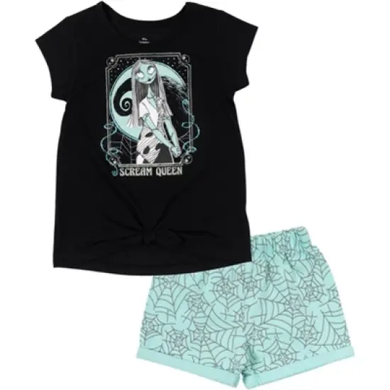 Disney Minnie Mouse Lilo & Stitch Descendants Evie Uma Girls T-Shirt and French Terry Shorts Outfit Set Toddler to Big Kid  image {8}