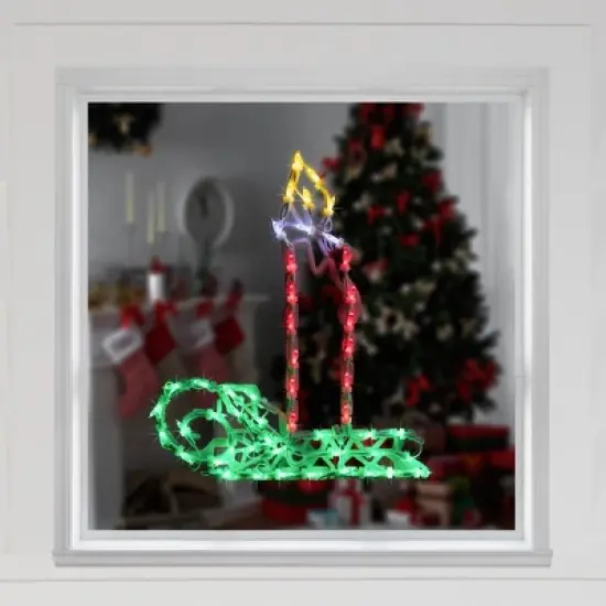 Northlight LED Lighted Candle Christmas Window Silhouette - 17.5" - Multicolor Lights image {2}