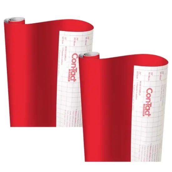 Con-Tact&reg; Brand Creative Covering&trade; Adhesive Covering, Red, 18" x 16 ft, 2 Rolls image {3}