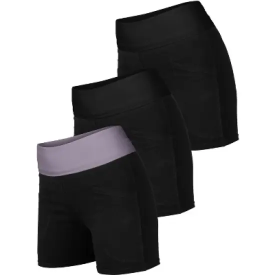 Blis 3 Pack Shorts for Women Foldover Biker Shorts For Women High Waisted Workout Yoga Shorts Booty Shorts For Women image {6}