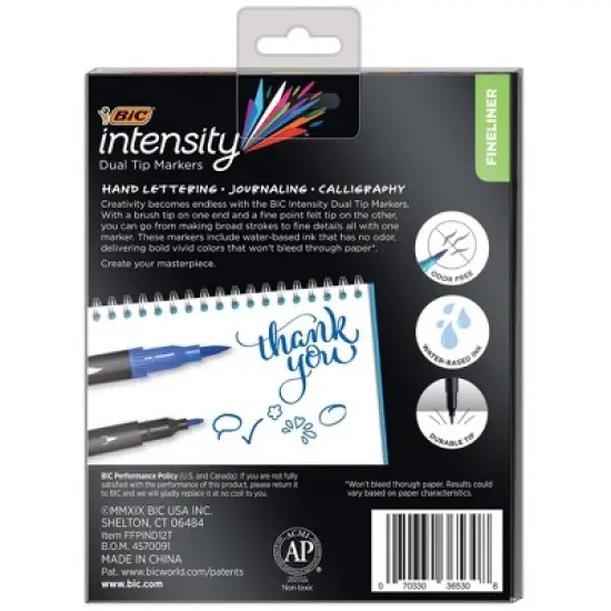 BIC 12ct Water Based Markers Intensity Dual Tip image {1}