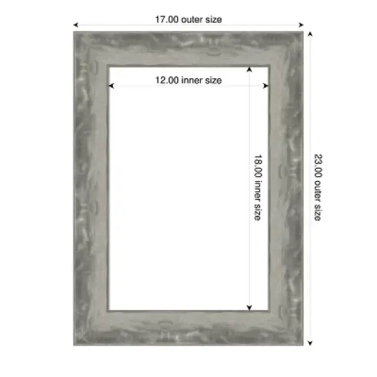 Amanti Art Waveline Silver Narrow Framed Dry Erase Magnetic Board image {4}