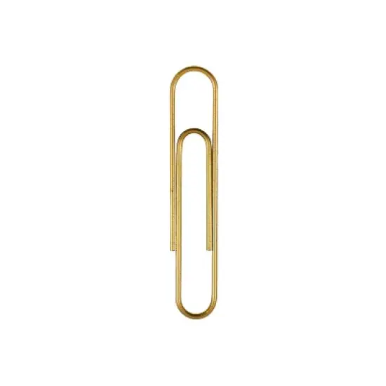 JAM Paper Colored Jumbo Paper Clips Large 2 Inch Gold Paperclips 21832060A image {3}