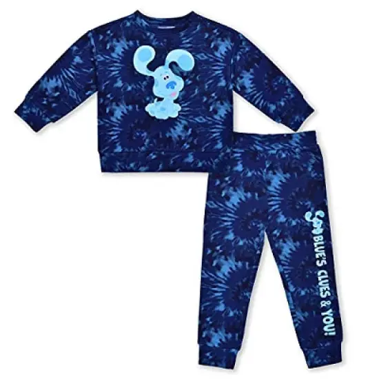 Nickelodeon Boy's 2-Pack Blue's Clues & You! Tie Dye Graphic Pullover Sweatshirt and Jogger Pants Set for toddler image {5}