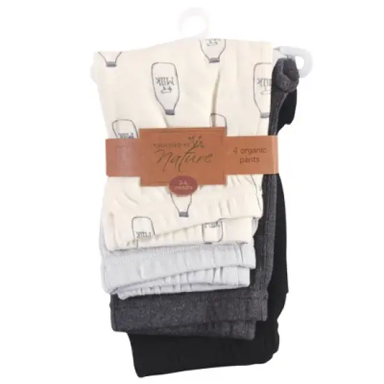 Touched by Nature Baby and Toddler Organic Cotton Pants 4pk, Milk image {1}