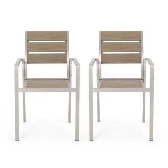 PAGED Patio Dining Chairs,Modern Outdoor Dining Chairs,Aluminum Chairs Suitable for Patio,Garden,2PC image {3}