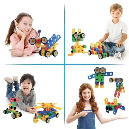 PICASSO-TILES 105 PC Construction Building Engineering Set, STEM Toys for Kids 3+ image {4}