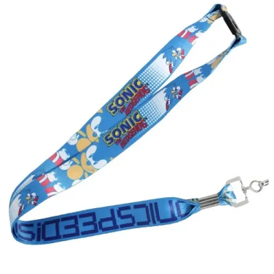 Sonic The Hedgehog Sonic Speed Lanyard ID Badge Holder w/ Metal Keychain image {2}